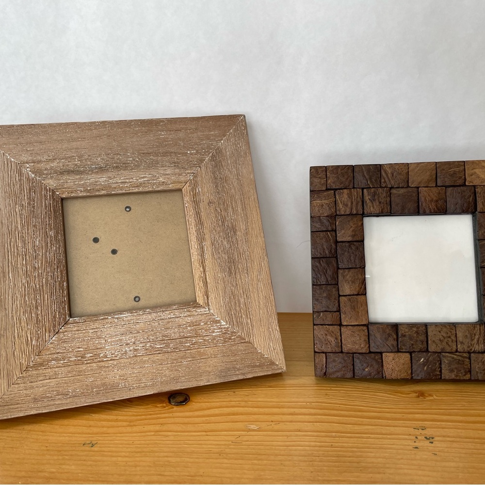 Brown Mosaic and Rustic Wooden Picture Frames